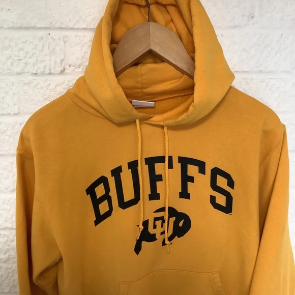 Champion Hoodie - Size S - Mustard - Buffs / Buffaloes- P2P 20” - Picture 7 of 8